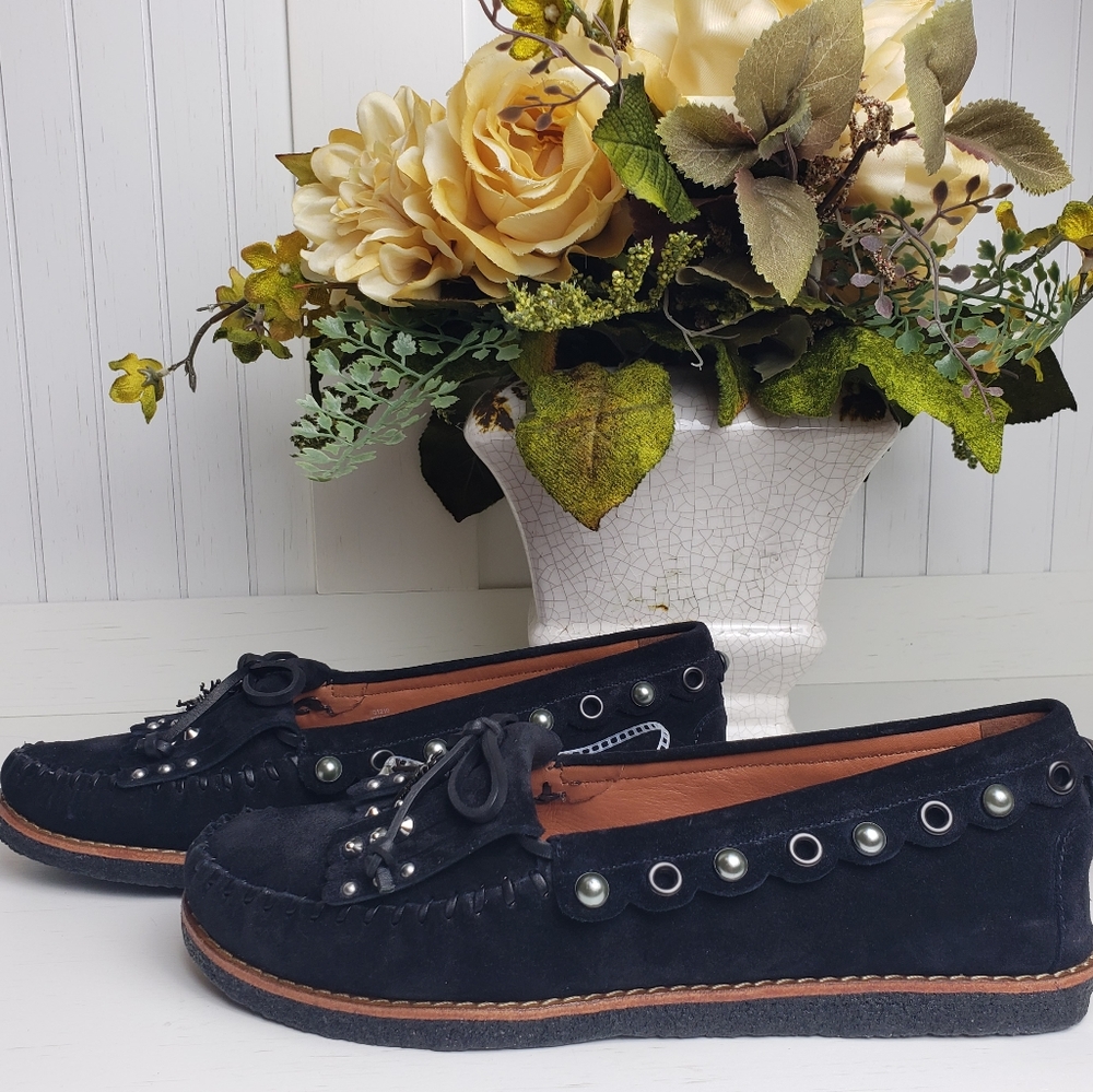 NEW Black Coach Roccasin Slip On With Sheep Fur - Picture 5 of 14